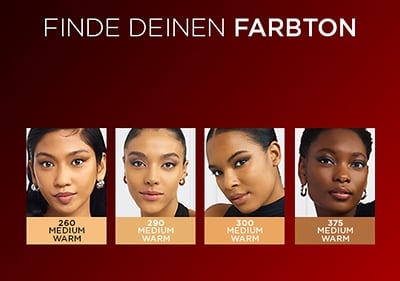 Vier Farbtonoptionen für Make-up