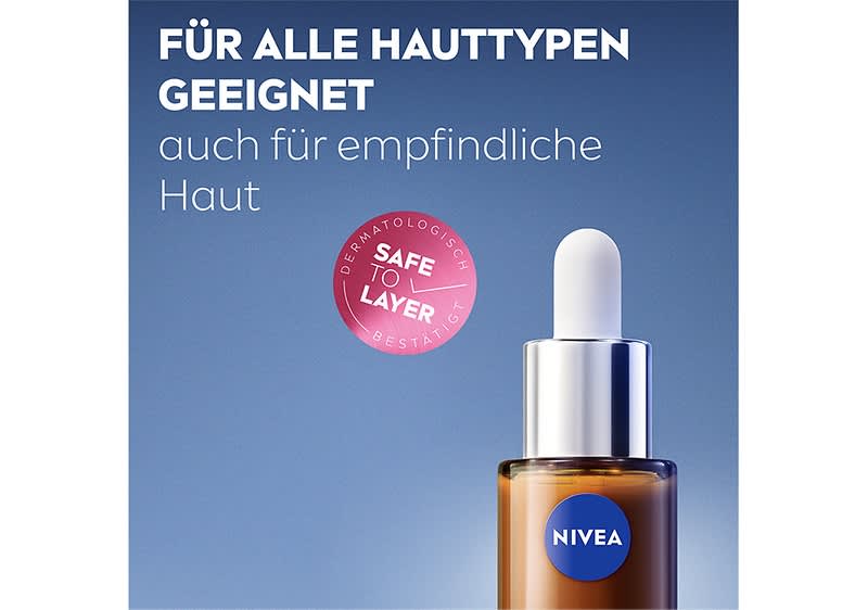 Nivea Serumflasche mit Hauttyp-Hinweis