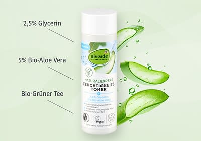 Feuchtigkeitstoner mit Aloe Vera und grünem Tee