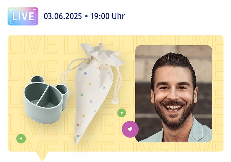 03.06.2025, 19:00 Uhr, Eric lächelt in die Kamera + Produkte