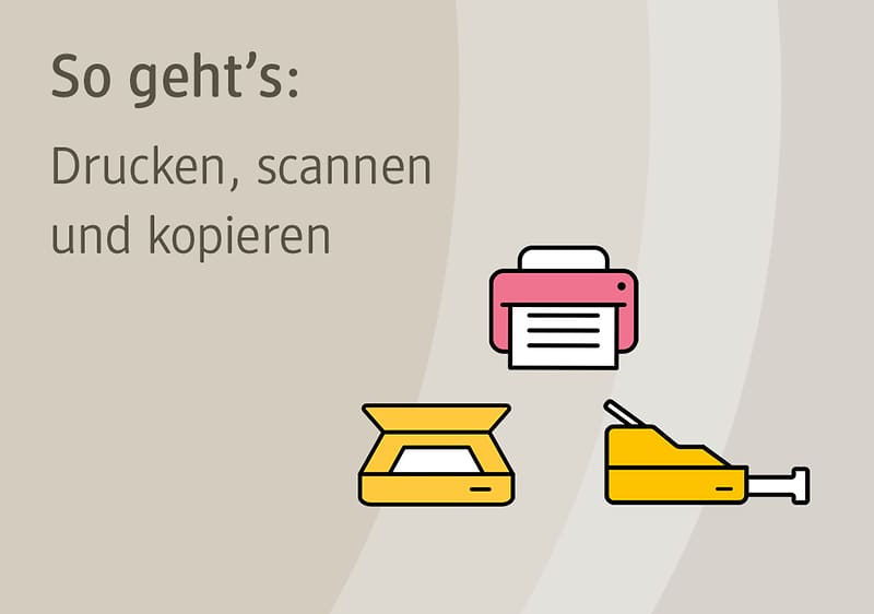 So geht's: Drucken, scannen und kopiern