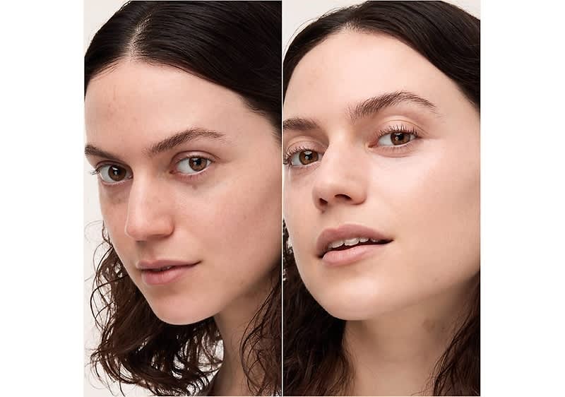 Zwei nebeneinander angeordnete Bilder zeigen jeweils eine Person mit dunklem, welligem Haar, wobei die Gesichter unscharf gemacht sind und keine weiteren Details erkennbar sind