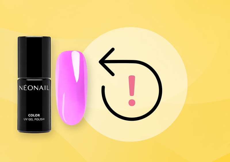 Rückruf Symbol und Neonail Nagellack