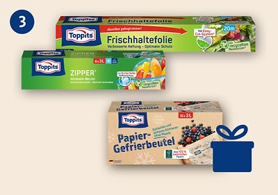 Der Betrag für den Toppits Papier-Gefrierbeutel wird am Ende des Bestellvorgangs automatisch abgezogen.