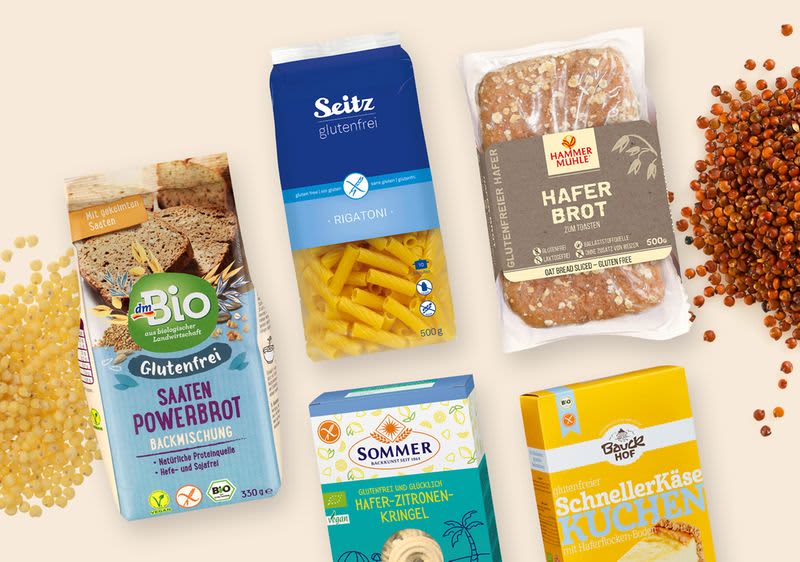 Produktabbildung mit glutenfreien Produkten