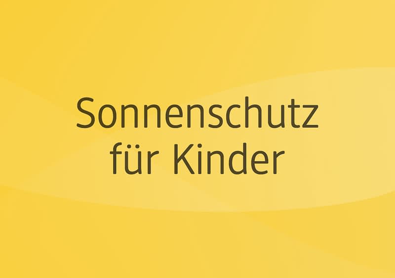 Der Text „Kinder“ steht in der Mitte eines gelben Hintergrunds