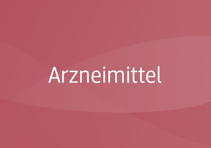 Rosa Hintergrund mit dem weißen Schriftzug „Arzneimittel“
