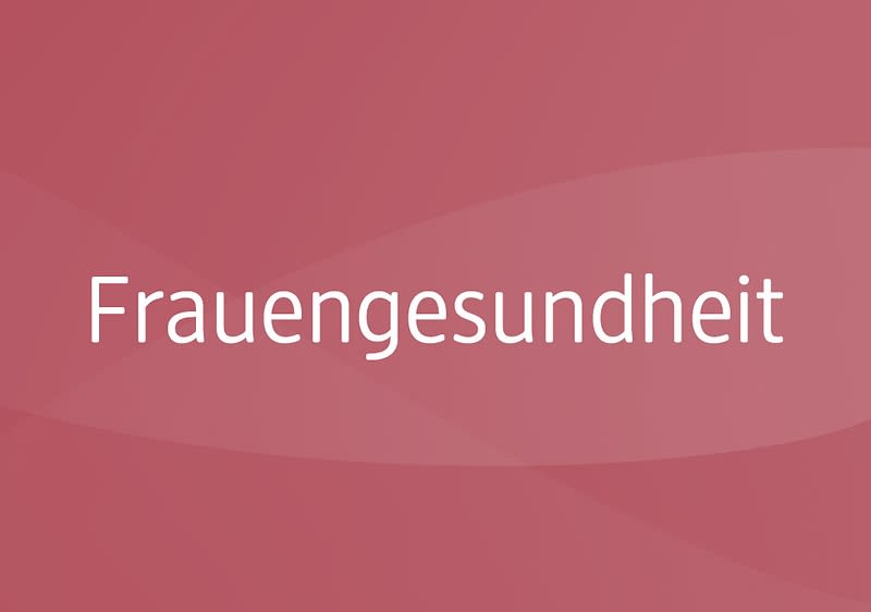 Rosa Hintergrund mit dem weißen Schriftzug „Frauengesundheit“