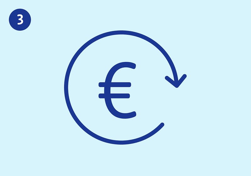 Geld zurück-Symbol