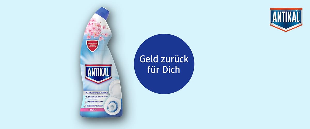 Bubble „Geld zurück für Dich“ und das WC-Gel von Antikal