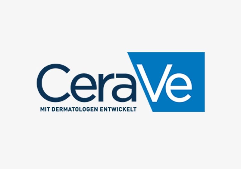 Logo von CeraVe mit dem Zusatz „Mit Dermatologen entwickelt“