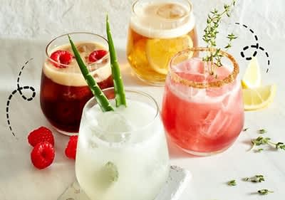 Mocktails in 4 verschiedenen Varianten