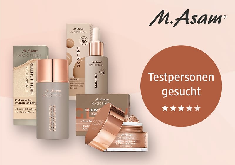Bubble „Testpersonen gesucht" mit Glow Make-up, Skin Tint und Highlighter Stick von M. Asam MAGIC FINISH