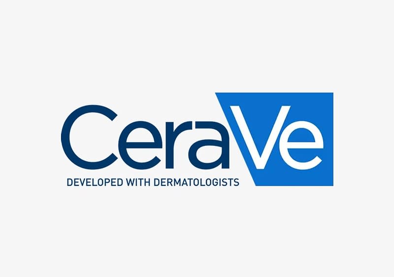 CeraVe-Logo mit dem Zusatz „Developed with Dermatologists“ auf weißem Hintergrund.
