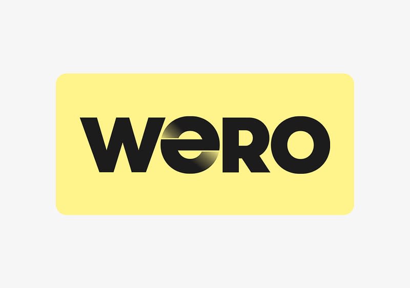 Logo der Marke WERO in schwarzer Großschrift auf gelbem abgerundetem Rechteck