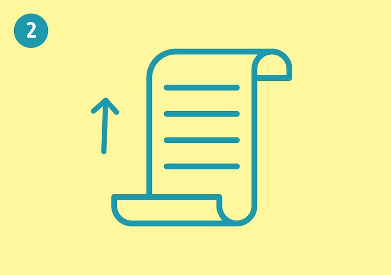 Upload-Symbol für das Hochladen des Kassenbons auf der Aktionsseite.