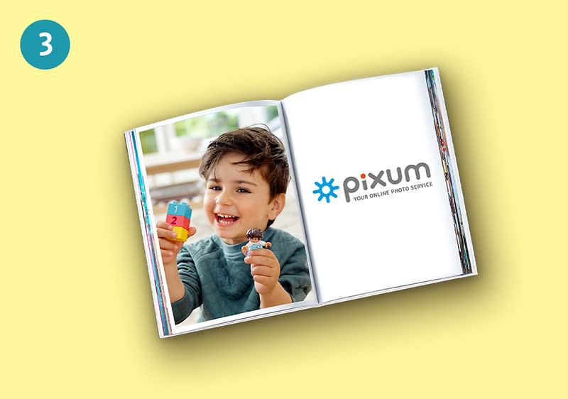 Pixum Gutschein-Code im Wert von 15 € für ein Fotobuch mit Geschenksymbol.