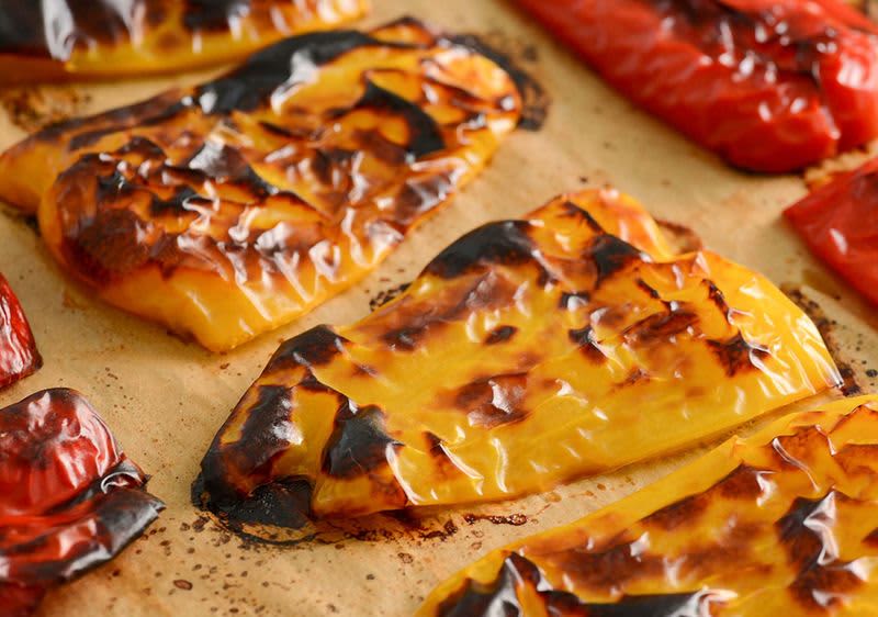 eingelegte Paprika im Ofen zubereitet