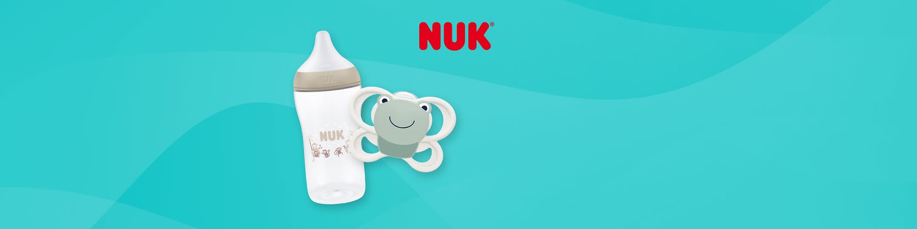 Die Marke NUK bietet Trinkflaschen, Schnuller und vieles mehr für Babys und Kleinkinder.