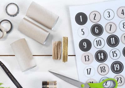 Adventskalender aus Toilettenpapierrollen