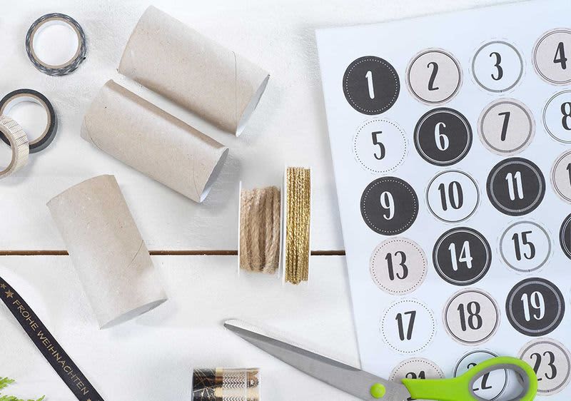 Adventskalender aus Toilettenpapierrollen