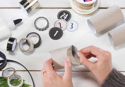 Adventskalender aus Toilettenpapierrollen