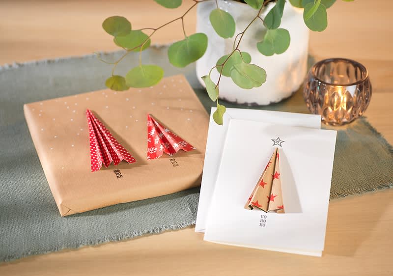 Weihnachtskarte Geschenkpapierresten