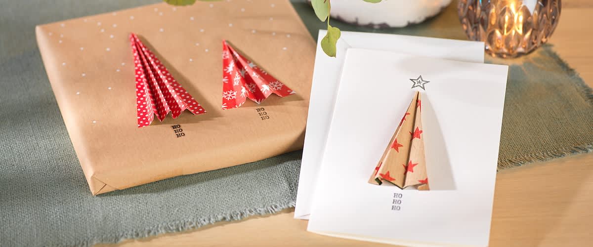 Weihnachtskarte Geschenkpapierresten