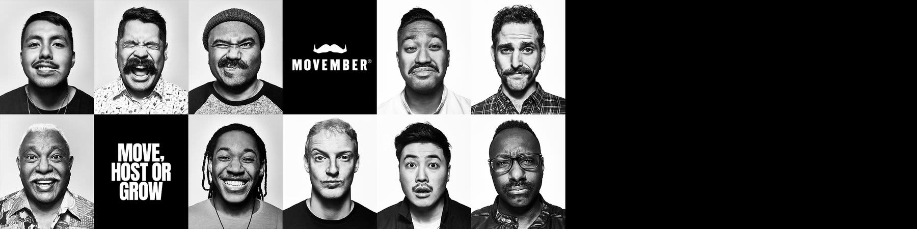 Movember Männergesichter mit Bart