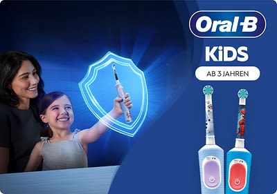 Mit der elektrischen Zahnbürste Oral-B Kids können schon Dreijährige ihre Zähne putzen.
