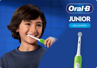 Die Oral-B Junior ist exakt auf die Bedürfnisse empfindlicher Kinderzähne abgestimmt.