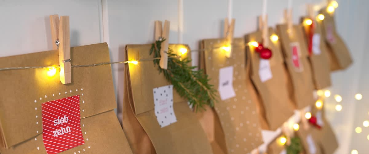 Adventskalender aus Papiertüten