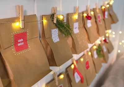 Adventskalender aus Papiertüten