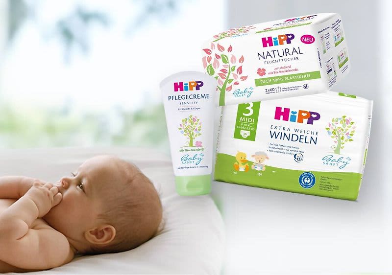 Die Produkte von HiPP Babysanft sind besonders hautverträglich.