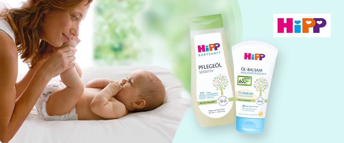 Die Produkte von HiPP Babysanft sind besonders hautverträglich.