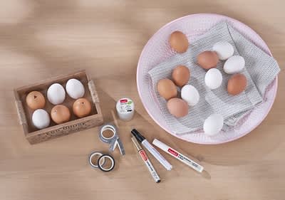 Vorbereitete Eier zum Bemalen