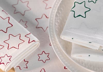 Servietten stempeln mit Keksausstechern Aufmacherbild