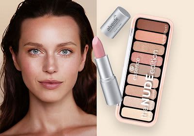 Frau mit dezentem Make-up im Nude-Look