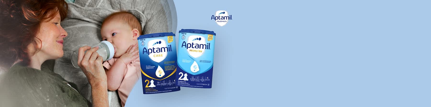 Zwei Aptamil-Folgemilch-Packungen