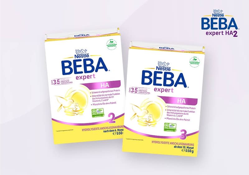 BEBA EXPERT HA Folgenahrung enthält einzigartiges, hydrolisiertes Protein.