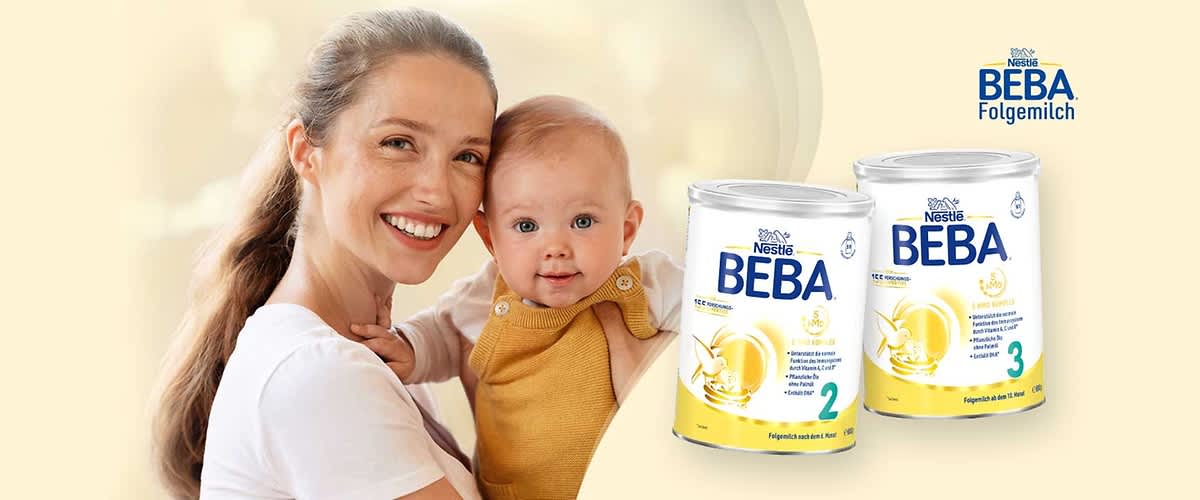 Die Folgemilch Nestlé BEBA ist ideal für Babys mit normalen Ernährungsbedürfnissen.