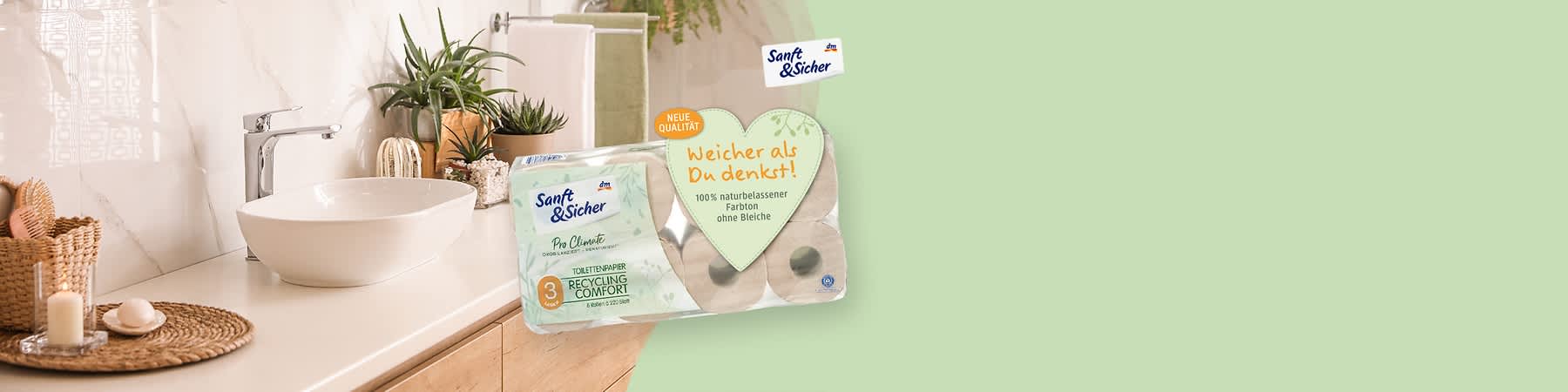 Sanft&Sicher Bild eines Bads mit Toilettenpapier