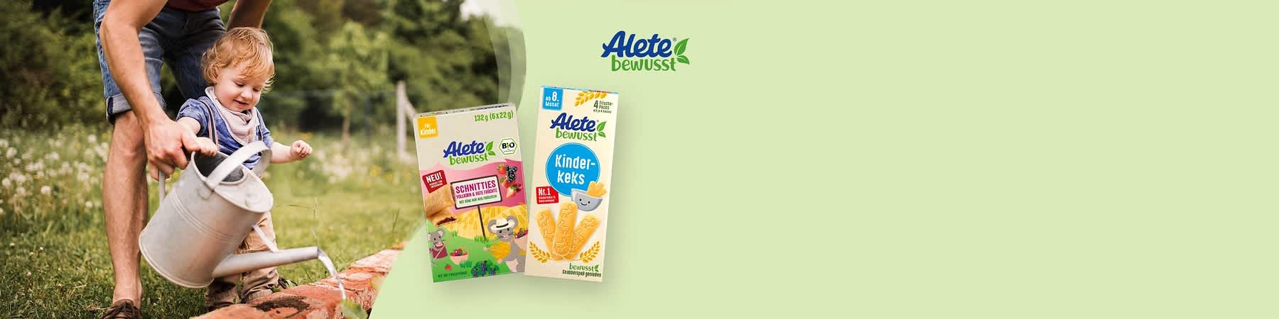 Alete bewusst bietet Beikost und weitere Nahrungsprodukte für Babys und Kleinkinder.