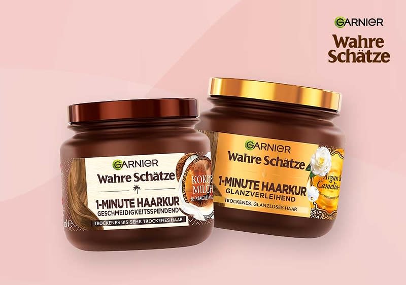 Die Haarkuren von Garnier Wahre Schätze regenerieren und revitalisieren geschädigtes Haar.