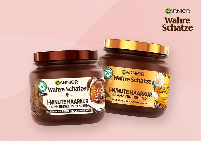 Die Garnier Wahre Schätze Haarkuren regenerieren und revitalisieren geschädigtes Haar.