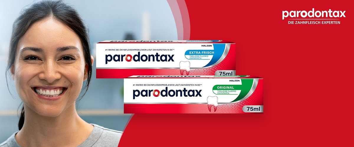 Die neuen parodontax Zahnpasten mit verbessertem Geschmack machen die Zahnpflege noch angenehmer.