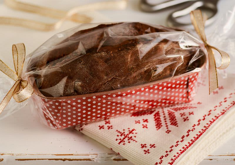Früchtebrot in Folie verpackt