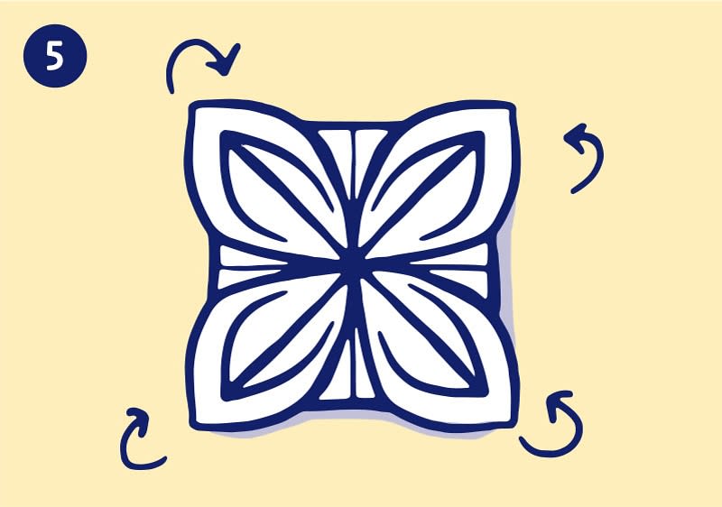 Serviette  Lotusblüte