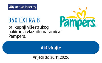 kupon 350 EXTRA bodova pri kupnji višestrukog pakiranja vlažnih maramica Pampers