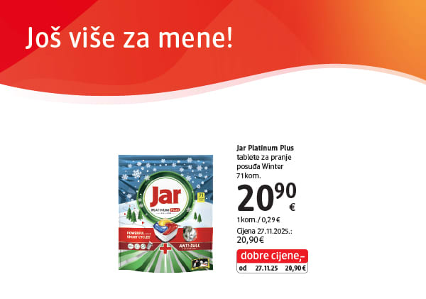Jar Platinum Plus tablete za pranje posuđa Winter 71 kom. 